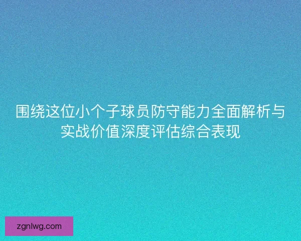 围绕这位小个子球员防守能力全面解析与实战价值深度评估综合表现
