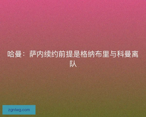 哈曼:萨内续约前提是格纳布里与科曼离队 哈曼:萨内续约前提是格纳布里与科曼离队